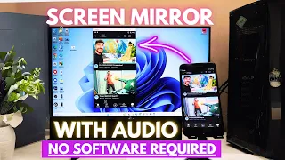 How To Screen Mirror Android Device To Pc Laptop Using Usb Cable Easily Screen Cast With Audio